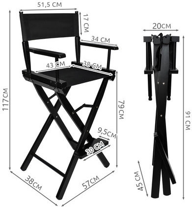 Beautylushh Chair for Makeup with Adjustable Height Black