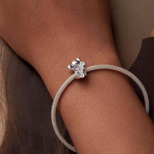 Silver Charm 925 Bear I Love You Letter I
