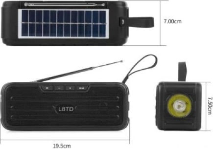 Bluetooth високоговорител 10W с радио Черен
