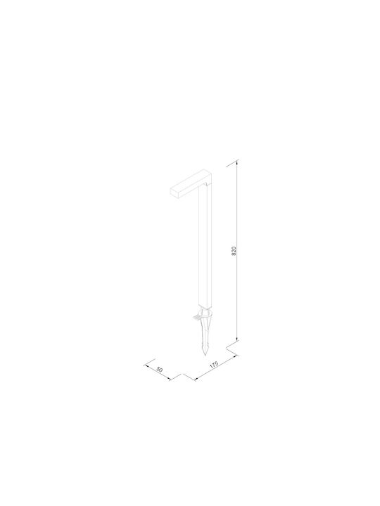 Inlight Inlight Outdoor Floor Lamp Small Post 6W with Warm White Light Black