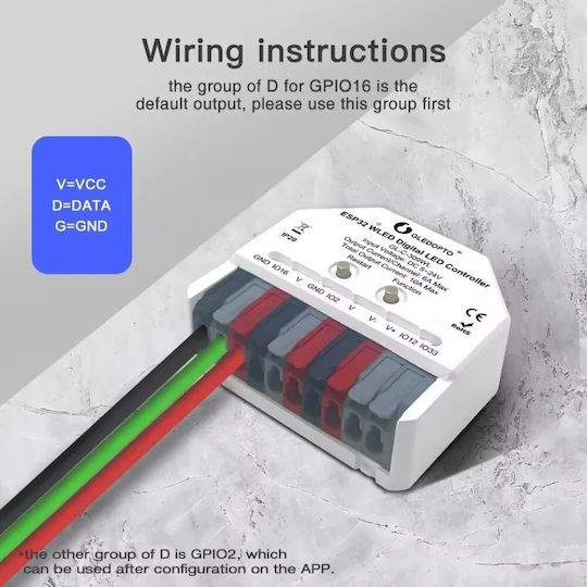 Ελεγκτής Ταινίας Led Gledopto Gl-c-309wl Ultra Mini Wi-fi Wled