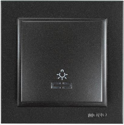 Eurolamp Complete Wall Push Staircase Button with Frame Black 152-10310