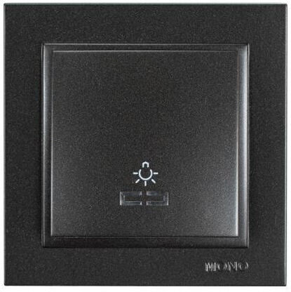 Eurolamp Complete Wall Push Staircase Button with Frame Black 152-10310