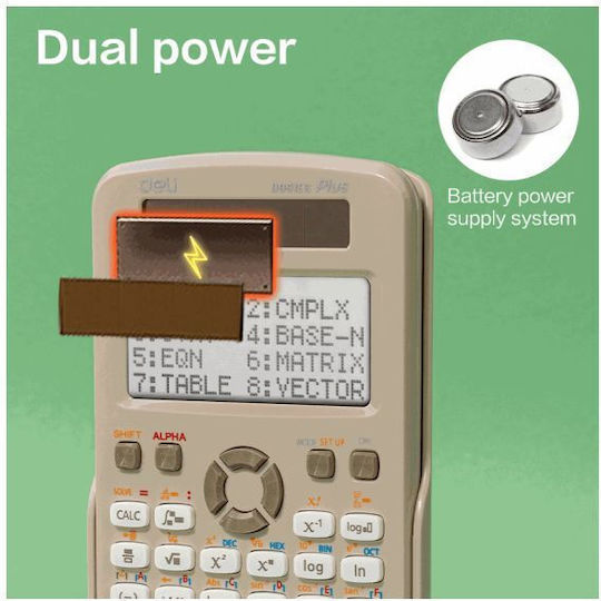 Deli Calculator Scientific in Green Color 1pcs