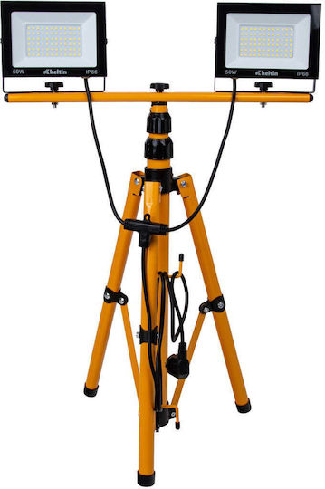 Led Projector 2 X 50 W Telescopic Tripod Cool White 6500 K Keltin K02053