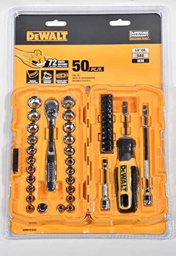 DEWALT Set de chei tubulare și clichet 50buc