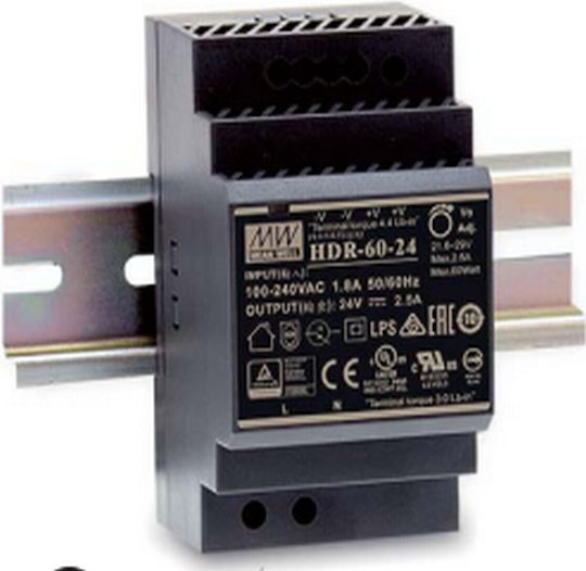 Mean Well Sursă de Alimentare pe Șină DIN cu Ieșire 48V și Putere 60W 1.25A