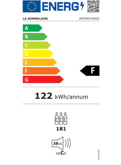 La Sommeliere Gewerblicher Weinkühlschrank mit Betriebstemperatur +5°C / +20°C L56 x B58 x H177cm