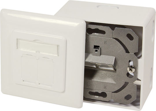 LogiLink Doppelter Externe Netzwerksteckdose RJ45 in Weiß Farbe NP0124