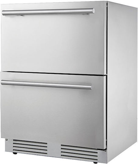 Frigelux Edelstahl Kühltisch 77Es mit Schublade und Kühlaggregat L59.5xB57.5xH82cm