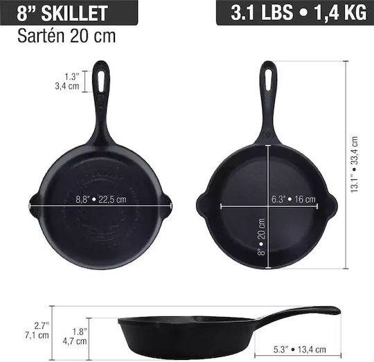Victoria Pan aus Gusseisen mit Emaillebeschichtung 20cm