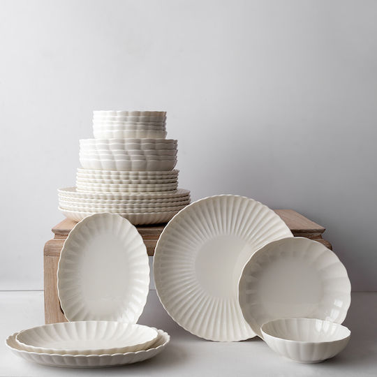Kutahya Porselen White Porcelain Dinnerware Set 40pcs