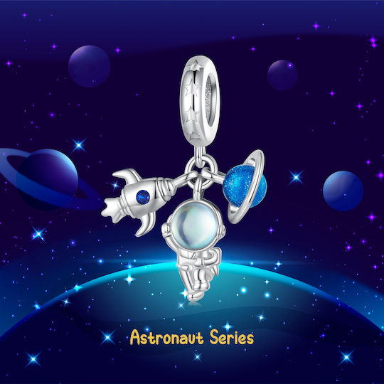 Ασημενιο Charm 925 Astronaut Hanging Bead
