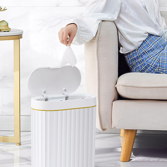 Home Use Κάδος Απορριμμάτων Πλαστικός με Αισθητήρα Λευκός 9lt