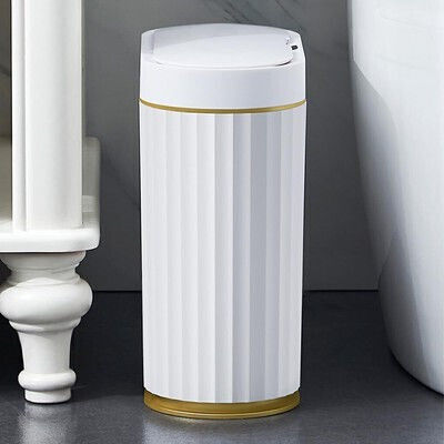 Home Use Κάδος Απορριμμάτων Πλαστικός με Αισθητήρα Λευκός 9lt