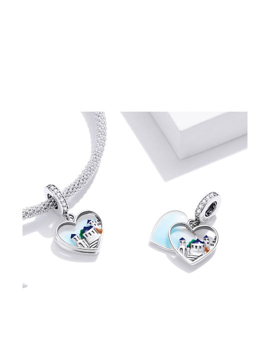 Δασκαλάκης Charm Καρδιά από Ασήμι Μπλε