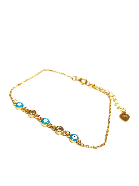 Amalfi Accessories Women's Bracelet with design Eye made of Silver with Diamond