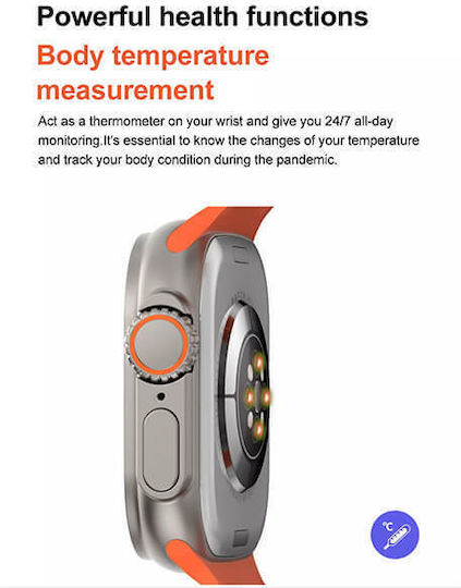 Microwear T800 Ultra 49mm Smartwatch (Portocaliu)