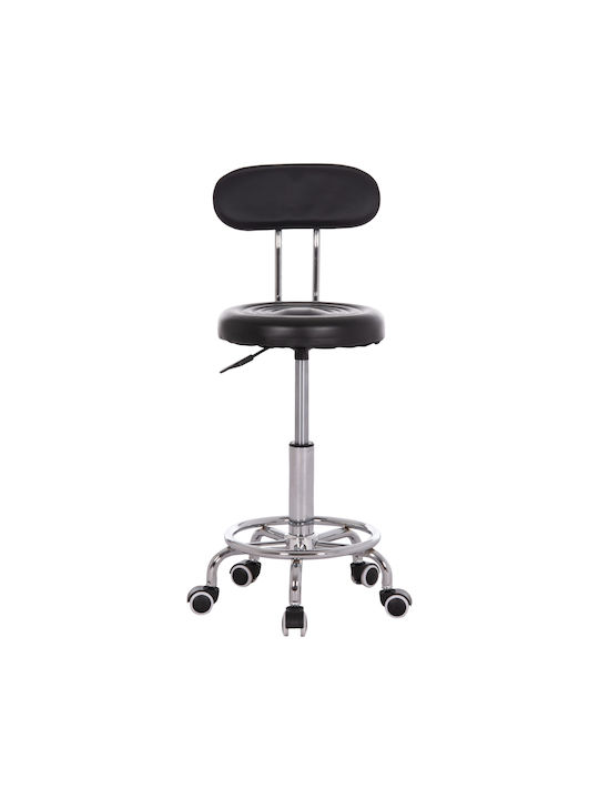 Stool Bar Iris with Adjustable Height Black 34x43x86cm