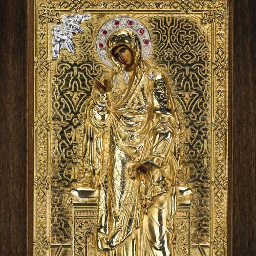 Diptych of the Annunciation of the Theotokos Wooden Icon Gold Background 13 X 18 Cm Authentic Product of Vatopedi Monastery Holy Great Monastery Vatopedi Imv_28807