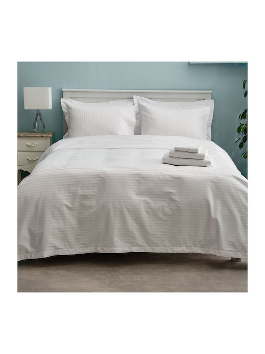Charalambidis Textiles Duvet Cover Double 200x240 Stripe White