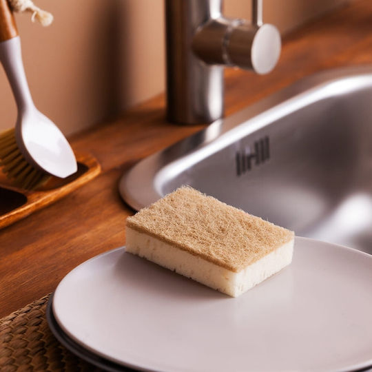 York Eco-Friendly Kitchen Sponge for Dishes Brown 10x7cm Eco Natural No 030200 2pcs