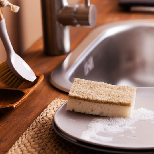 York Eco-Friendly Kitchen Sponge for Dishes Brown 10x7cm Eco Natural No 030200 2pcs