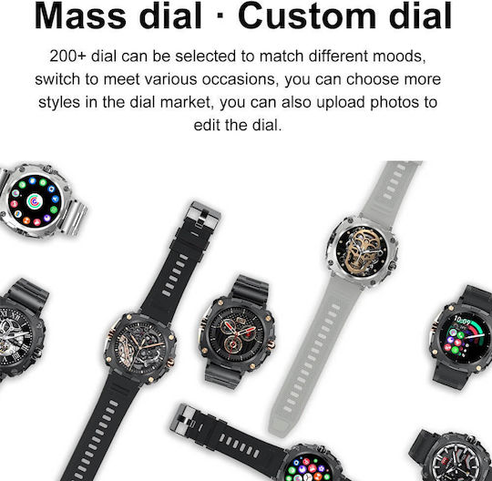 Microwear Ak71 Smartwatch (Μαύρο)