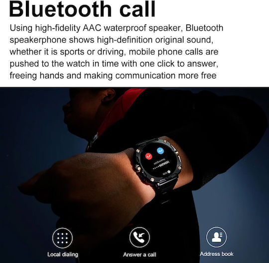 Microwear Ak71 Smartwatch (Μαύρο)