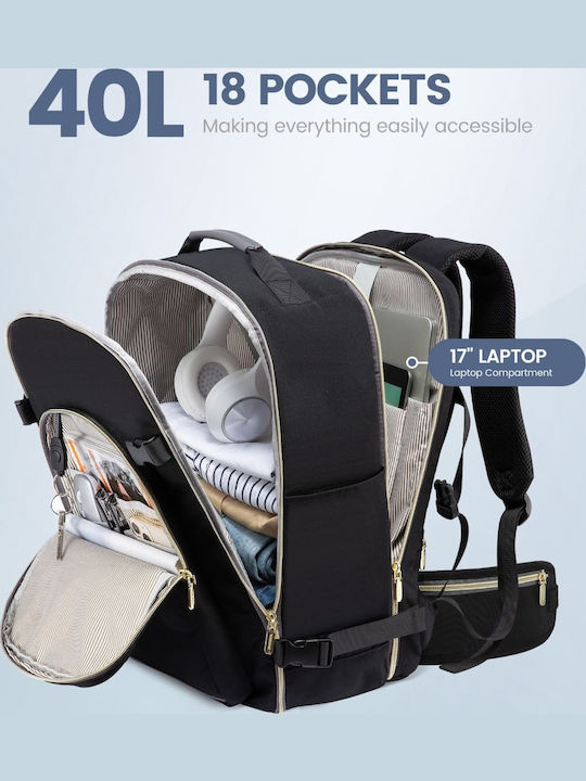Lovevook Backpack Αδιάβροχο 40lt Μαύρο/Γκρι