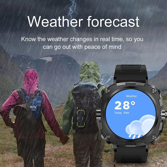 Microwear AK71 Smartwatch with Heart Rate Monitor (Black Gold Steel)