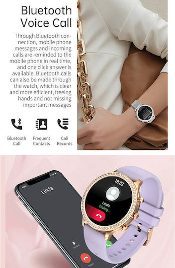 Microwear I70 Smartwatch με Παλμογράφο (Μωβ)