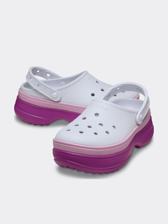 Crocs Classic Stacked Femei Sabot Violet