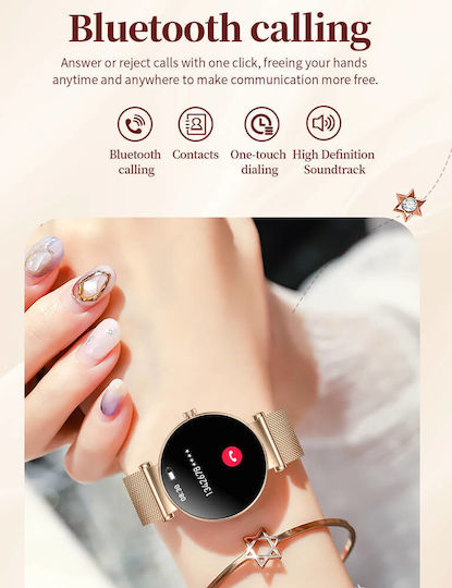Microwear NX7 Pro Stainless Steel 38mm Smartwatch with Heart Rate Monitor (Silver Steel)