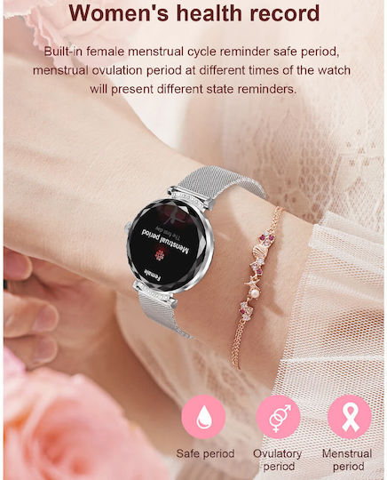 Microwear NX7 Pro Stainless Steel 38mm Smartwatch with Heart Rate Monitor (Silver Steel)