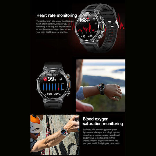 Microwear AK82 Smartwatch (Μαύρο)