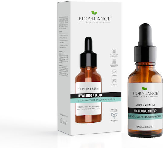 Alpaya Dermaceuticals Super Serum Hialuronic 3D Hidratare & Anti-îmbătrânire Serum Fata cu Vitamina C & Acid Hialuronic pentru Strălucire și Tonifiere 30ml