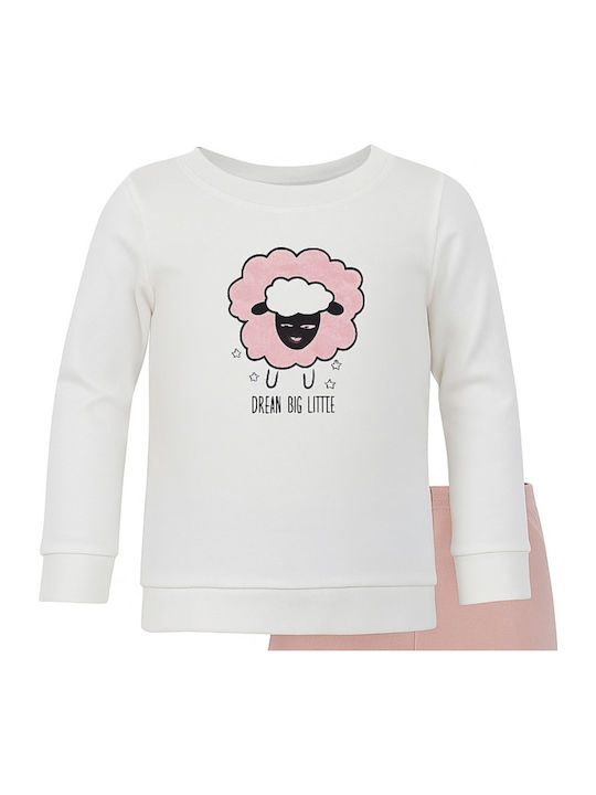 Venere Παιδική Πιτζάμα Χειμωνιάτικη White Pink