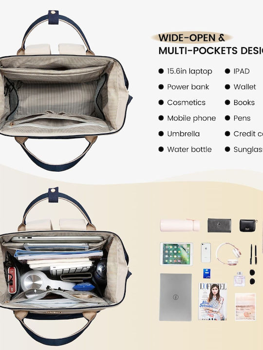 Lovevook Wasserdicht Tasche Rucksack für Laptop 15.6" beige/khaki MB2020