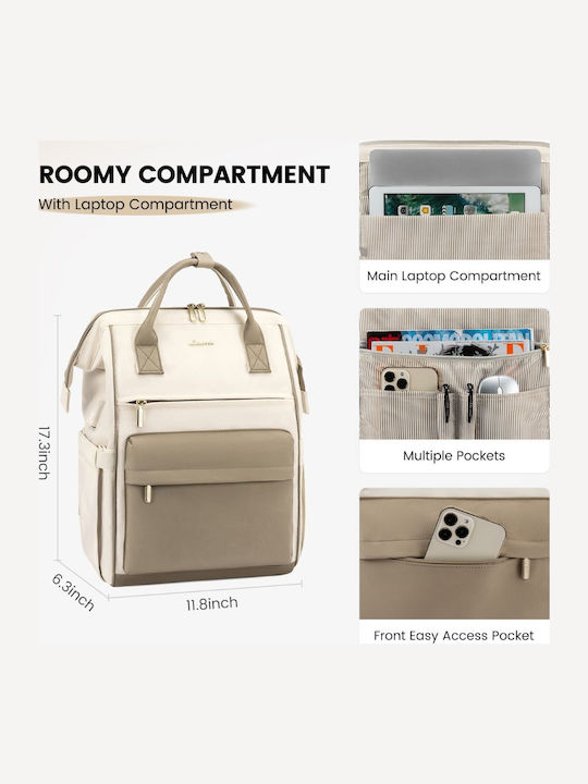 Lovevook Wasserdicht Tasche Rucksack für Laptop 15.6" beige/khaki MB2020