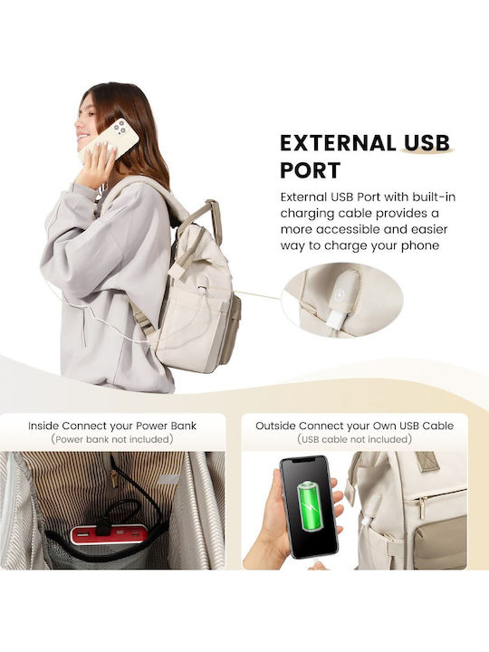 Lovevook Wasserdicht Tasche Rucksack für Laptop 15.6" beige/khaki MB2020