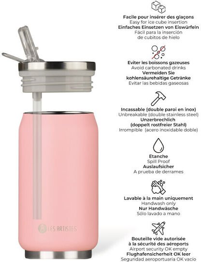 Les Artistes Les Artistes Edelstahl Thermosflasche 280ml Rosa