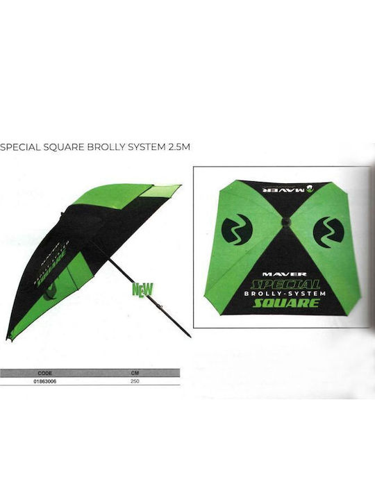 Square Aluminum Garden Parasol Green 2.5x2.5m