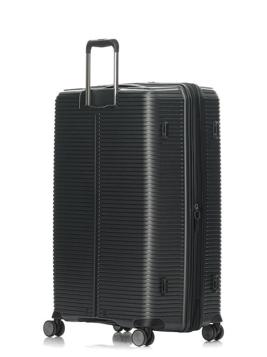 Verage Freeland Großer Reisekoffer Hartschalen Schwarz mit 4 Räder Höhe 75cm