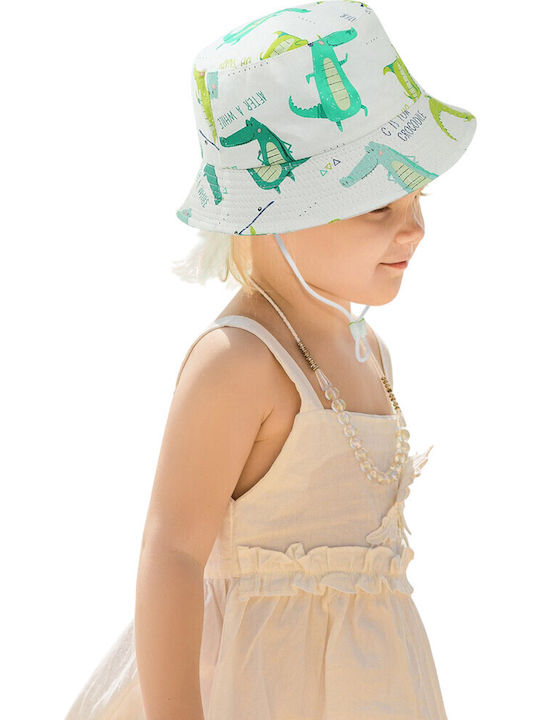 Queen Mother Παιδικό Καπέλο Bucket Αντηλιακό White Crocodile Λευκό Queen Mother Παιδικό Καπέλο Bucket Αντηλιακό White Crocodile Λευκό