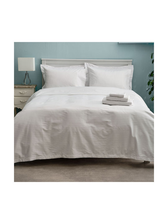 Charalambidis Textiles Satin Pillowcase Set White 52x72cm.