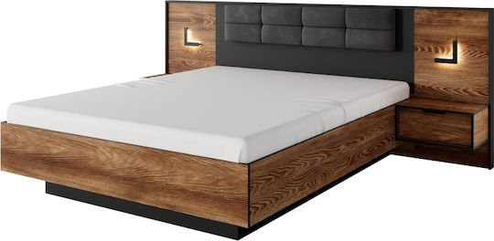 Schlafzimmer Set Chestnut + Anthracite 160x200cm 3Stück