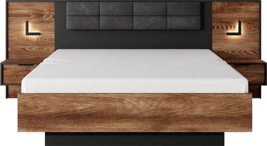 Schlafzimmer Set Chestnut + Anthracite 160x200cm 4Stück