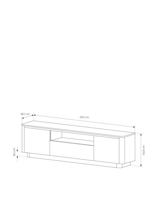 Έπιπλο Τηλεόρασης Μπεζ Μ200xΠ54xΥ38cm