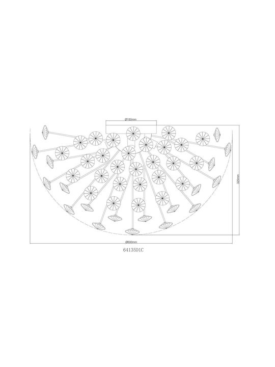 Globo Lighting Πλαφονιέρα Οροφής Διάφανη με Ενσωματωμένο LED